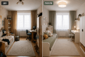 хоумстейджинг квартиры до и после