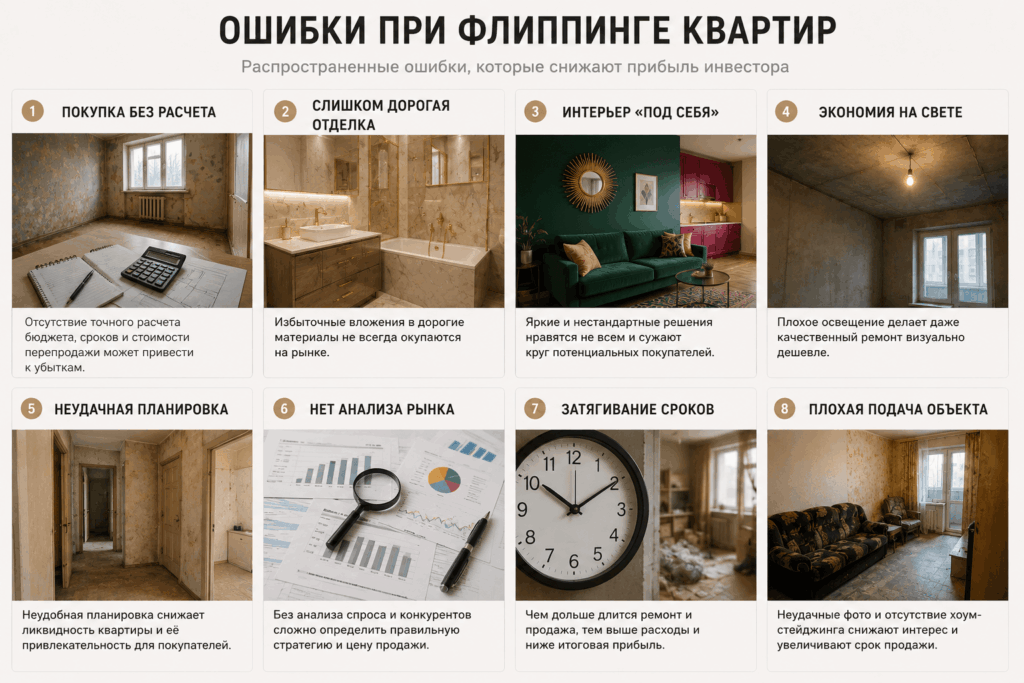 Распространенные ошибки при флиппинге квартир