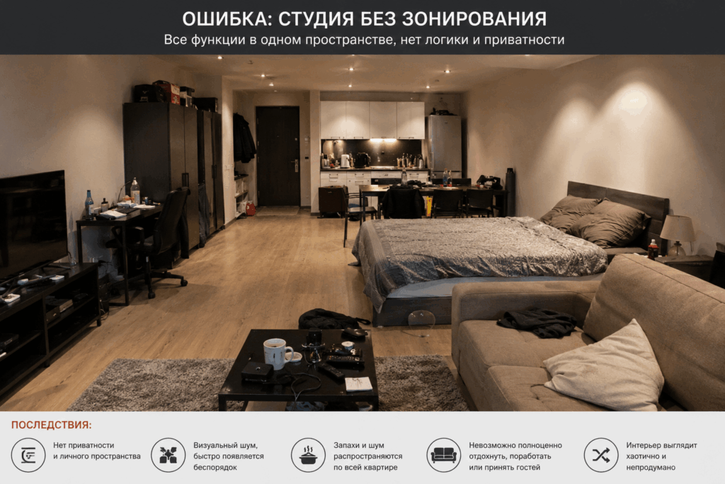 студия без зонирования