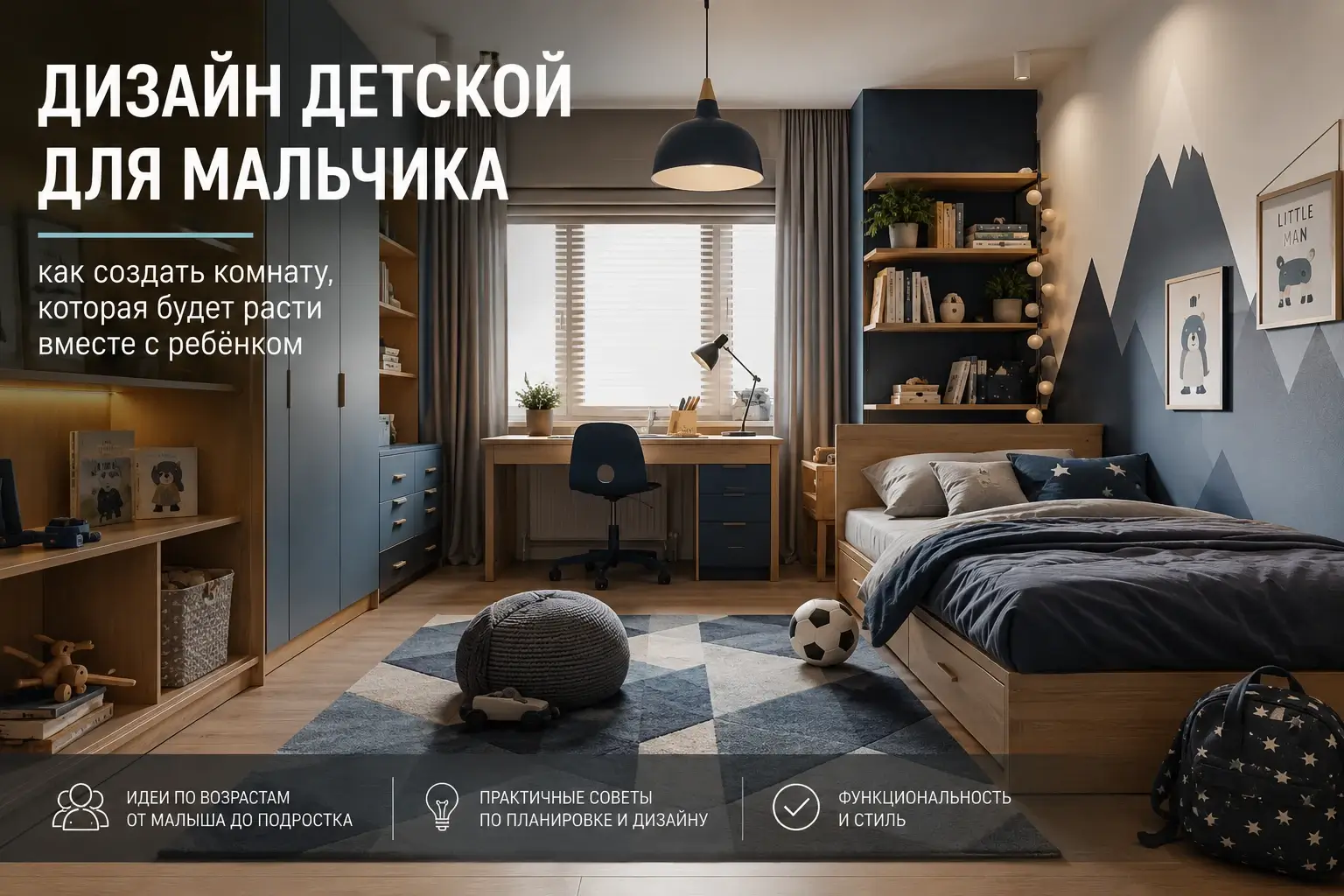 Дизайн детской для мальчика: как создать комнату, которая будет расти вместе с ребенком